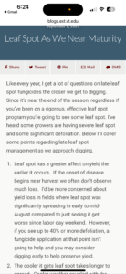 Cover photo for VT Information on Disease and Maturity David Langston Peanut Notes No. 247 2025